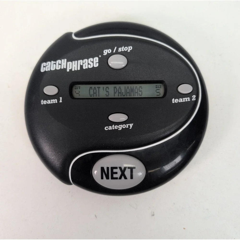 Hasbro Catch Phrase Electronic Handheld Game Black Silver Tested Working